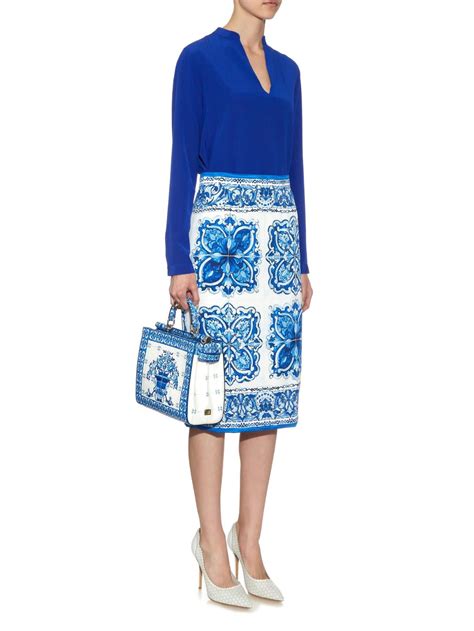 dolce gabbana majolica skirt|majolica stretch pencil skirt.